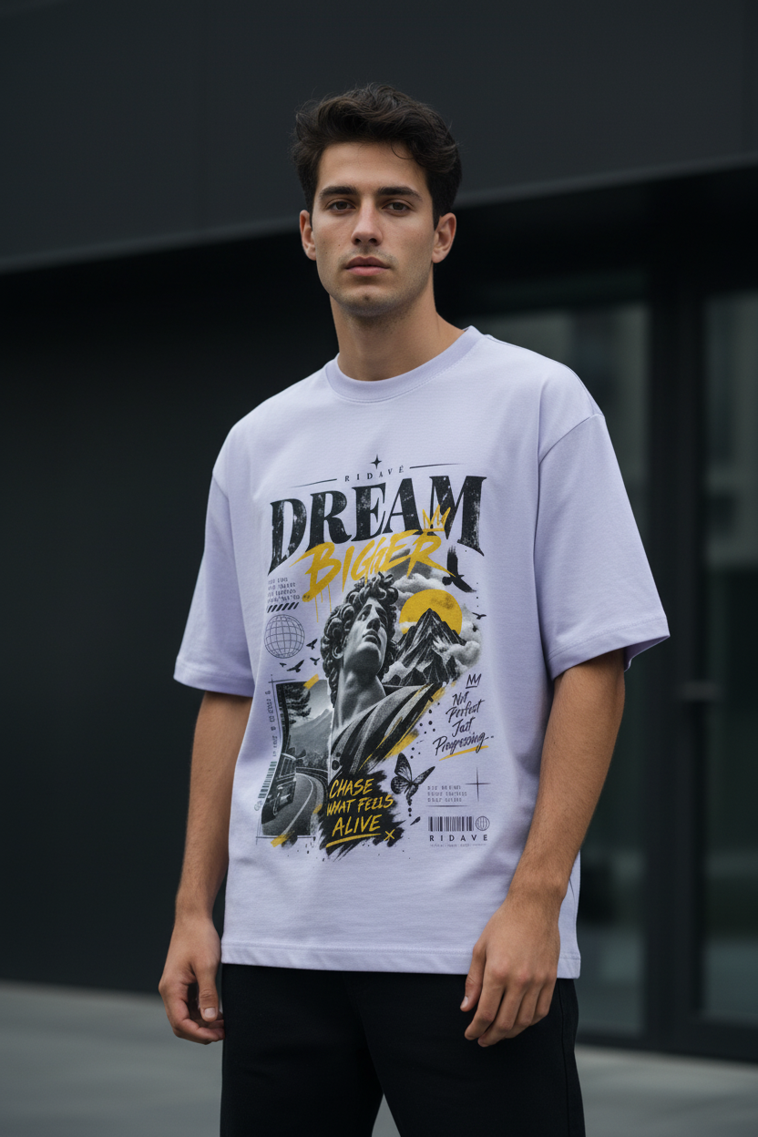 DREAM BIGGER Graphic Oversized T-Shirt