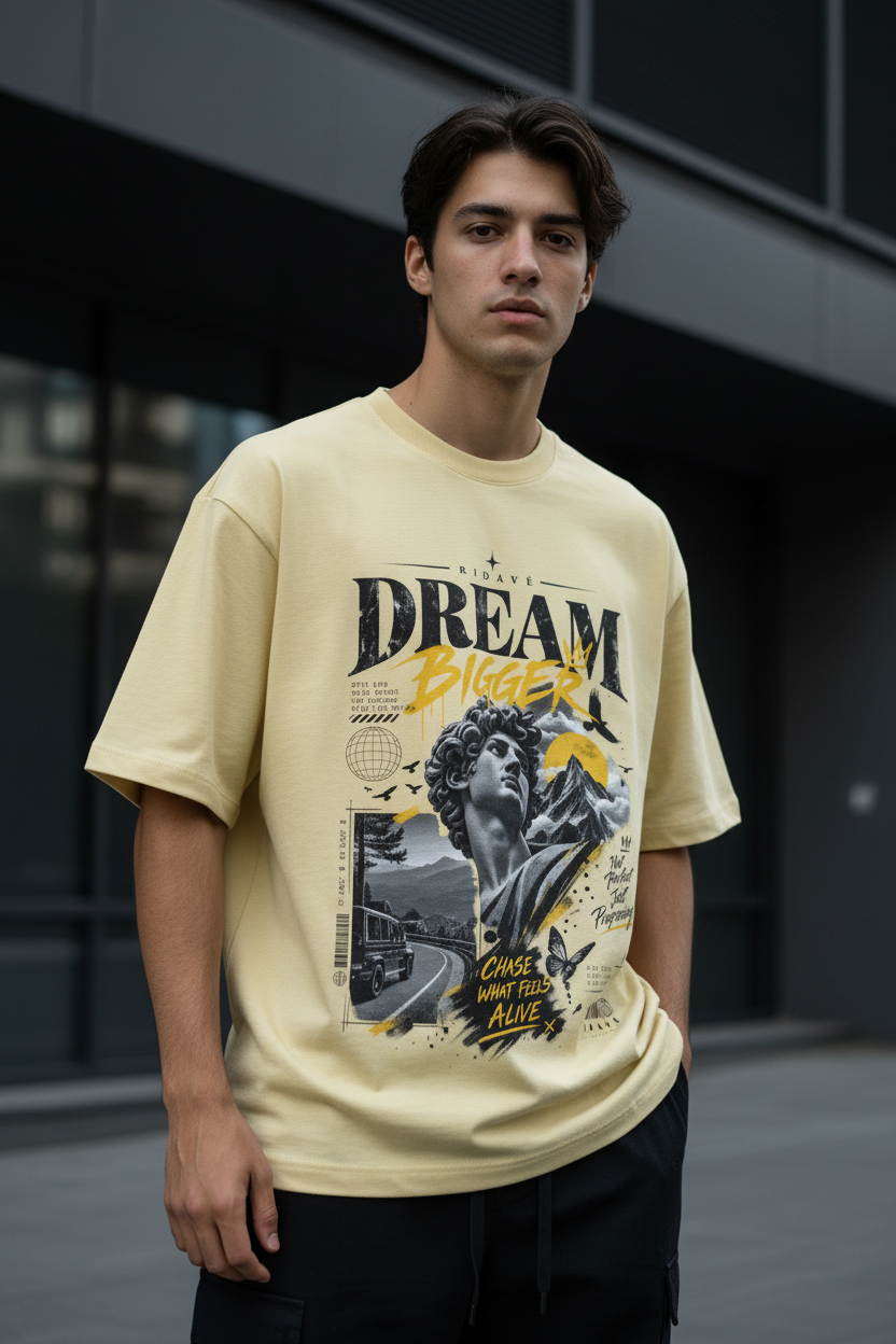 DREAM BIGGER Graphic Oversized T-Shirt